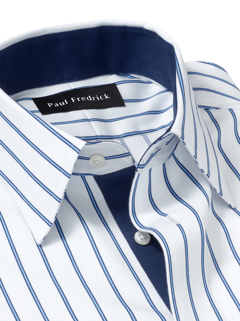 Alternate Image of Non-iron Cotton Stripe Dress Shirt With Contrast Trim-6