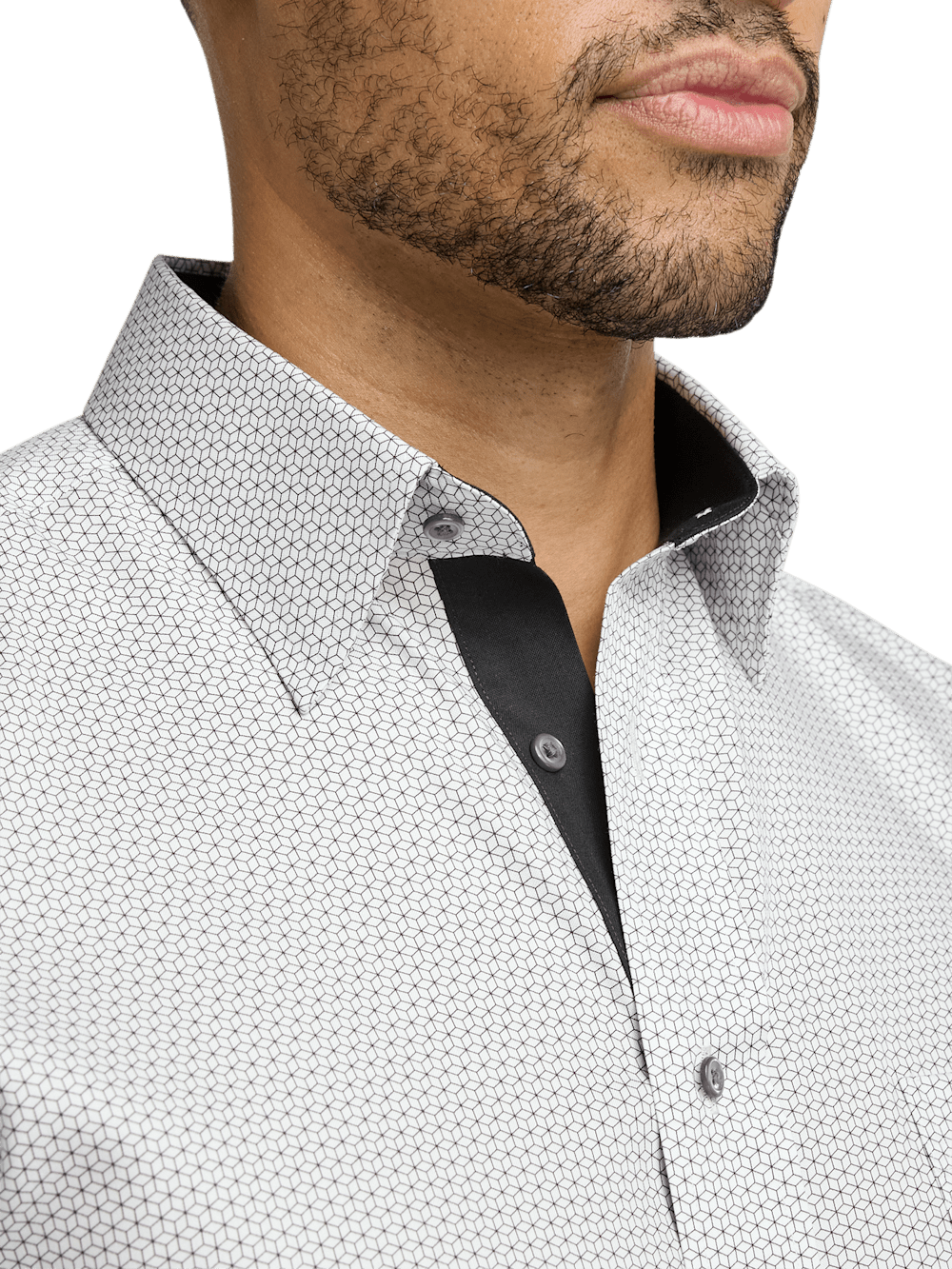 Alternate Image of Non-iron Cotton Geometric Dress Shirt With Contrast Trim-2