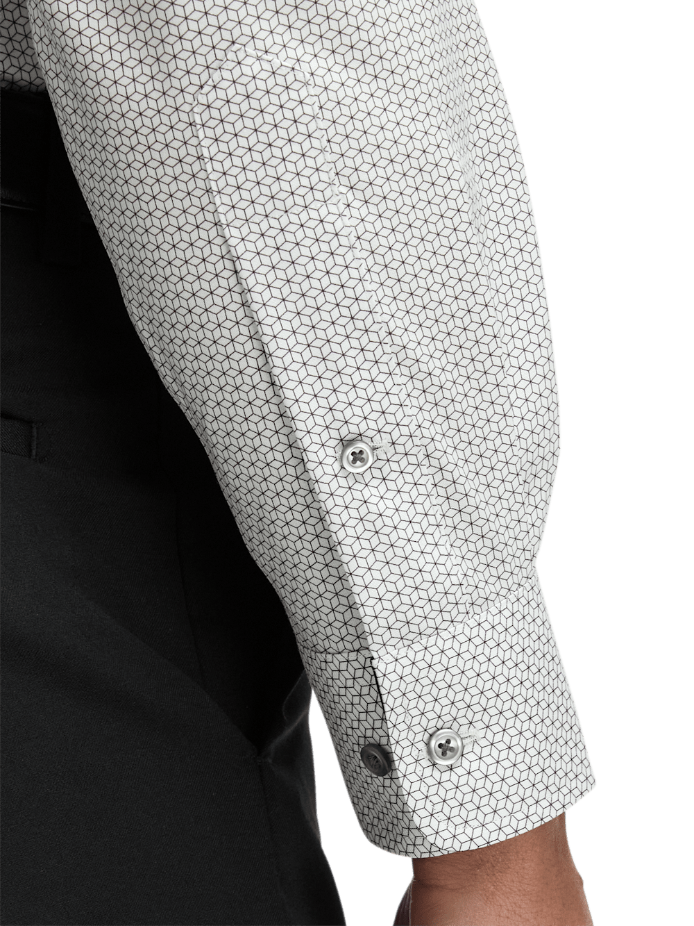 Alternate Image of Non-iron Cotton Geometric Dress Shirt With Contrast Trim-3