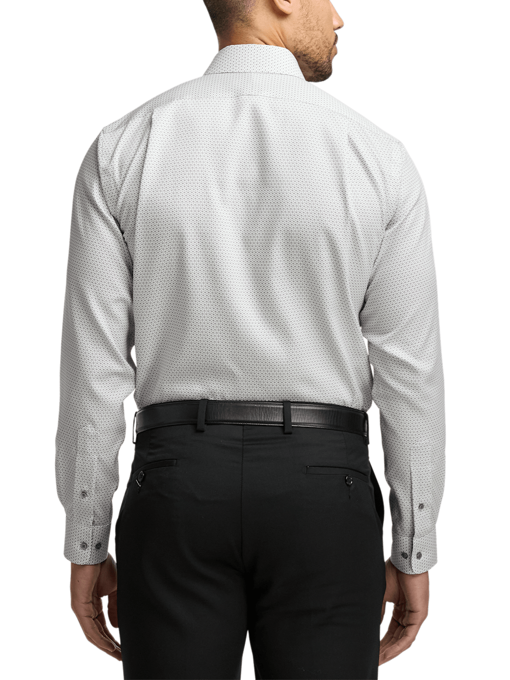 Alternate Image of Non-iron Cotton Geometric Dress Shirt With Contrast Trim-4