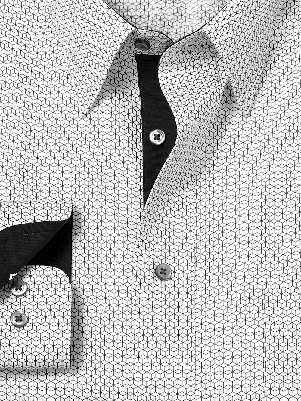 Alternate Image of Non-iron Cotton Geometric Dress Shirt With Contrast Trim-5