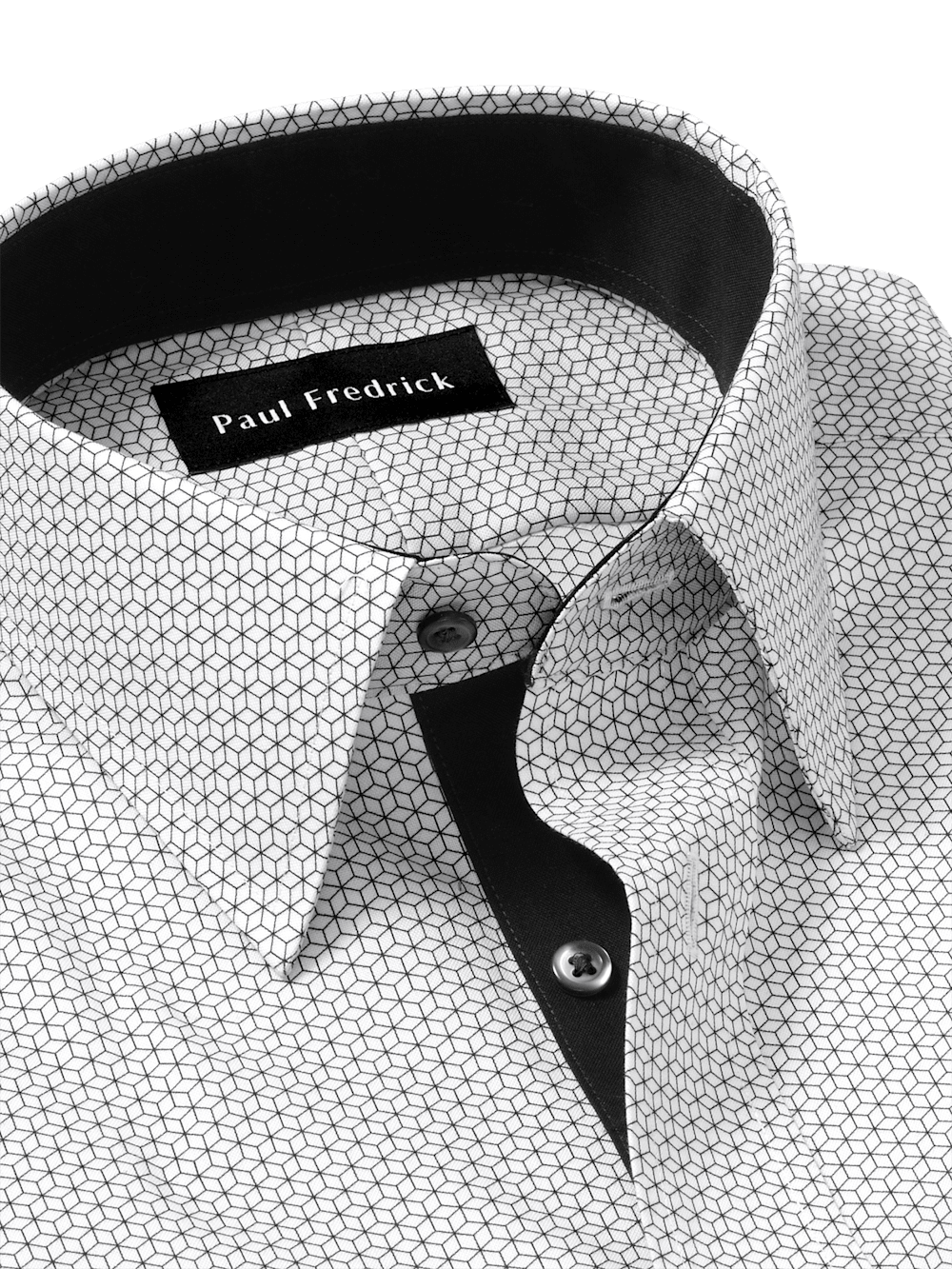 Alternate Image of Non-iron Cotton Geometric Dress Shirt With Contrast Trim-6