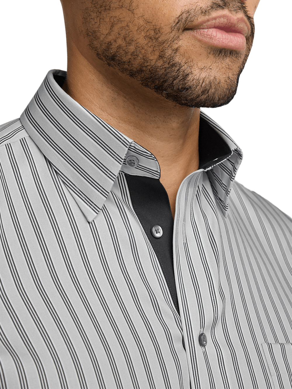 Alternate Image of Non-iron Cotton Stripe Dress Shirt With Contrast Trim-2