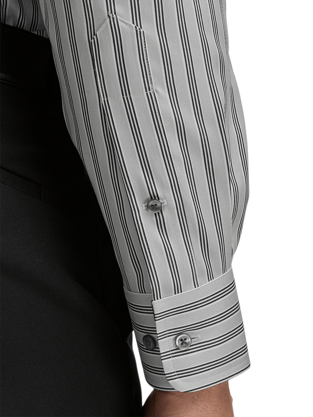 Alternate Image of Non-iron Cotton Stripe Dress Shirt With Contrast Trim-3