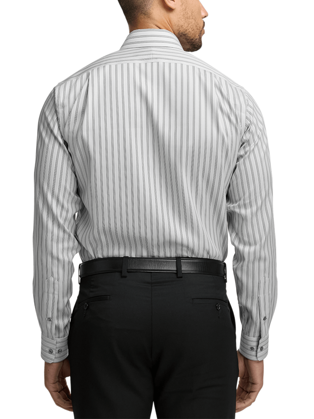 Alternate Image of Non-iron Cotton Stripe Dress Shirt With Contrast Trim-4