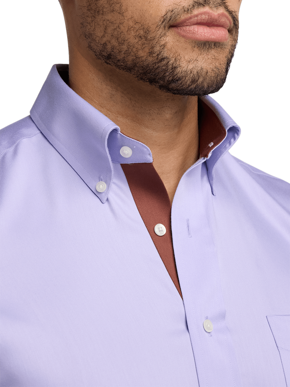 Alternate Image of Non-iron Cotton Solid Dress Shirt With Contrast Trim-2