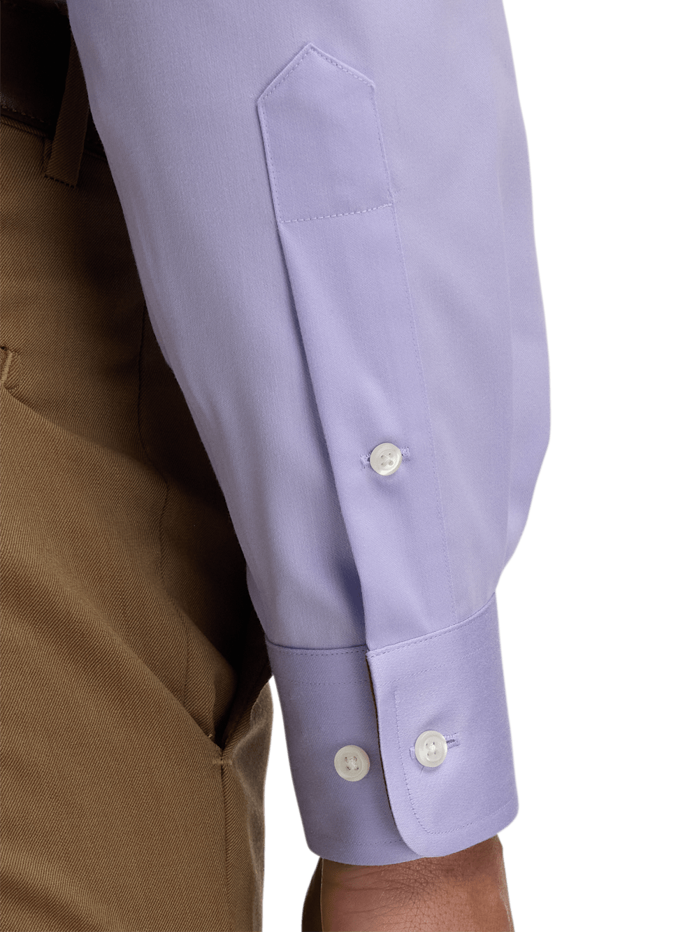 Alternate Image of Non-iron Cotton Solid Dress Shirt With Contrast Trim-3