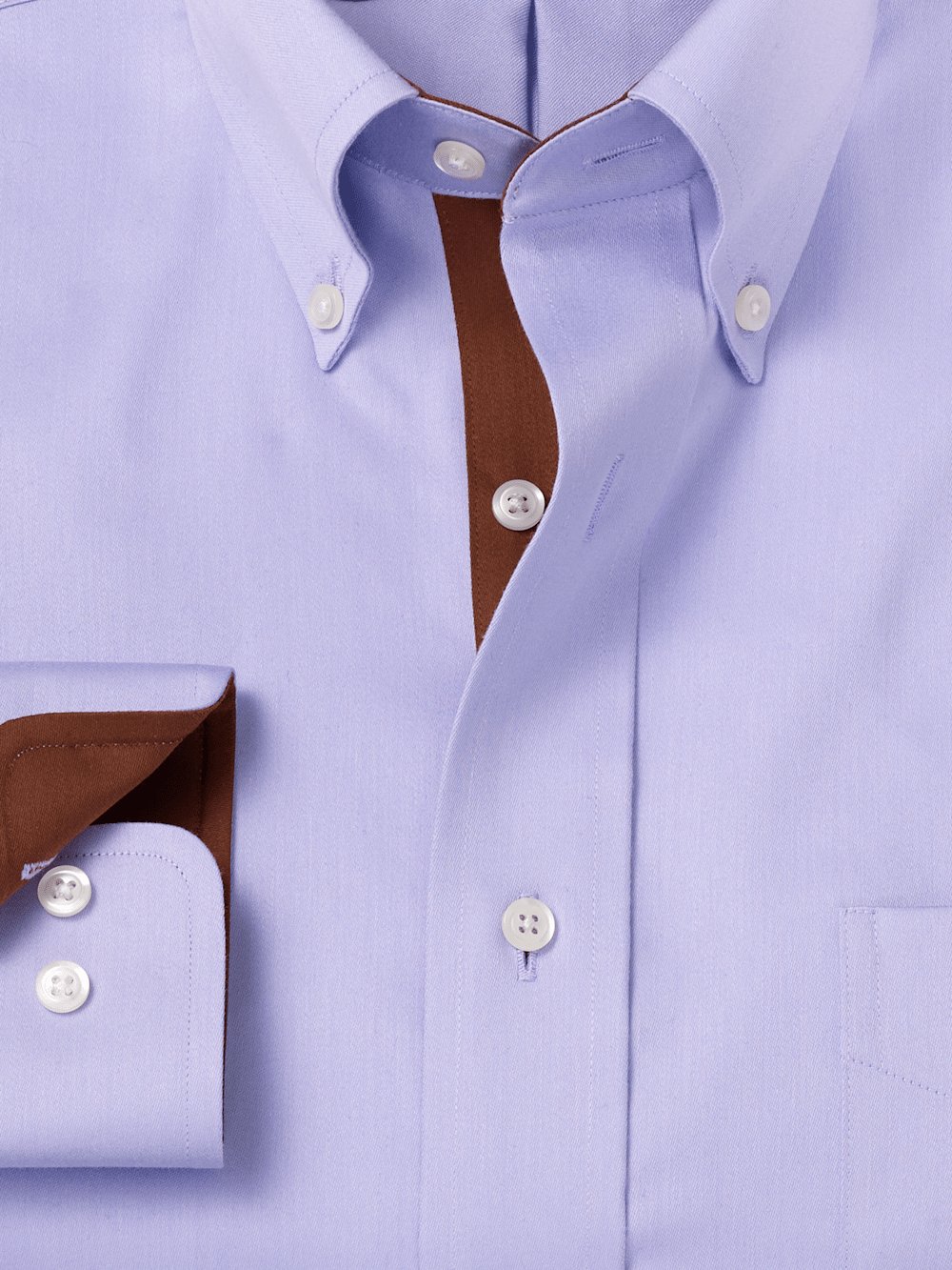 Alternate Image of Non-iron Cotton Solid Dress Shirt With Contrast Trim-5