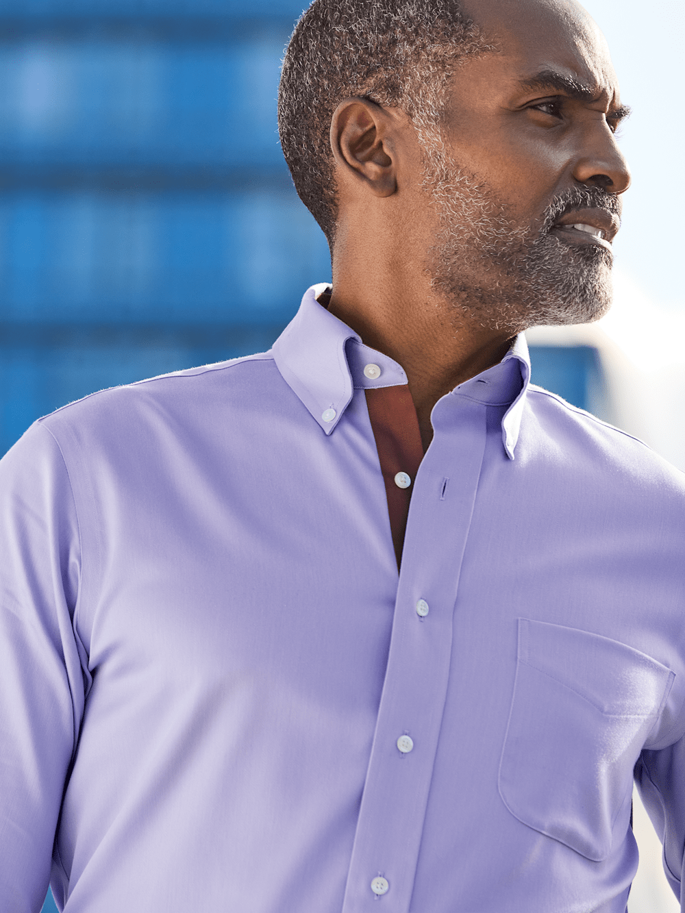 Alternate Image of Non-iron Cotton Solid Dress Shirt With Contrast Trim-7