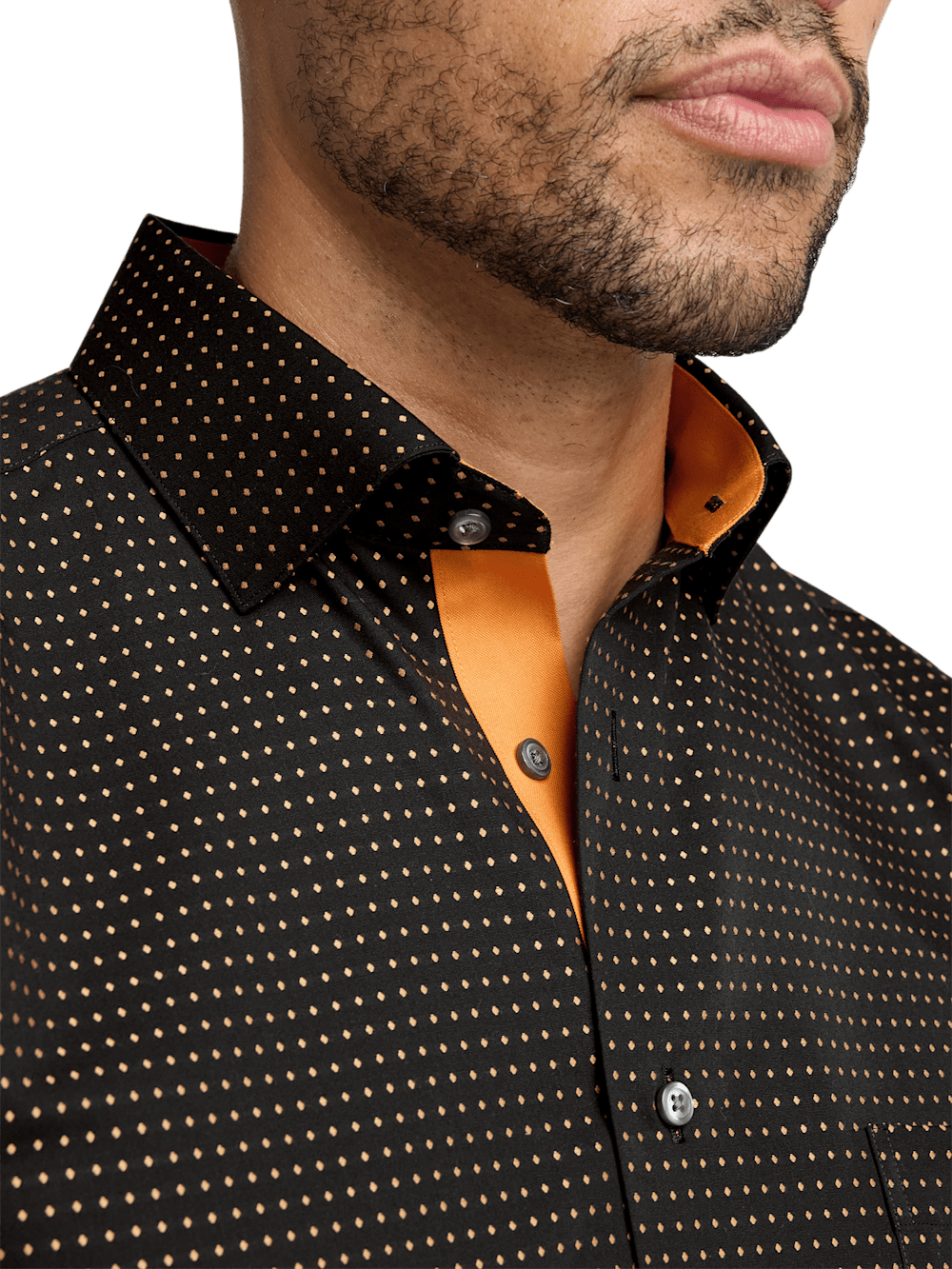 Alternate Image of Non-iron Cotton Dot Dress Shirt With Contrast Trim-2