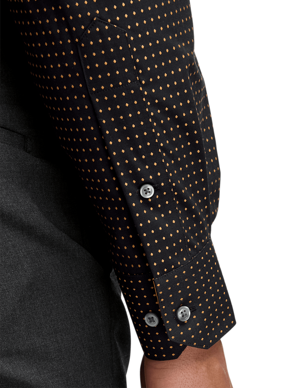 Alternate Image of Non-iron Cotton Dot Dress Shirt With Contrast Trim-3