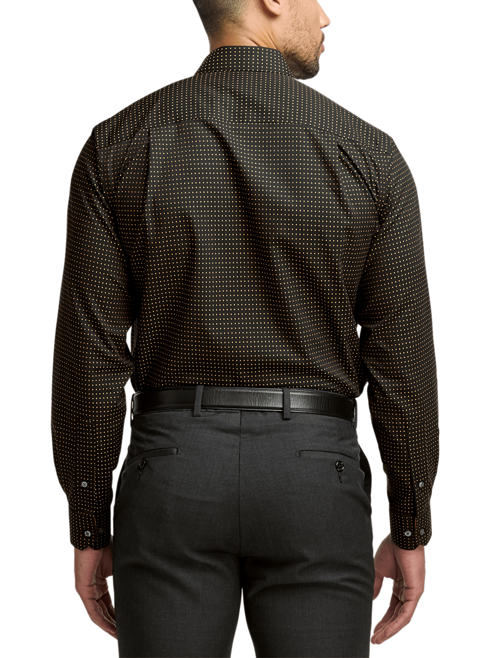 Alternate Image of Non-iron Cotton Dot Dress Shirt With Contrast Trim-4