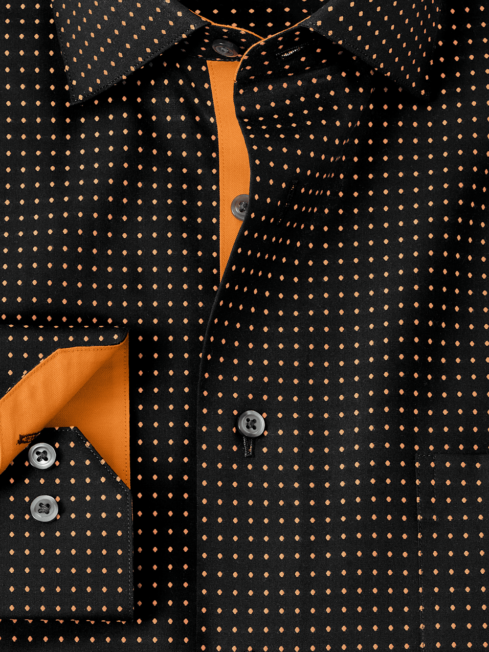 Alternate Image of Non-iron Cotton Dot Dress Shirt With Contrast Trim-5