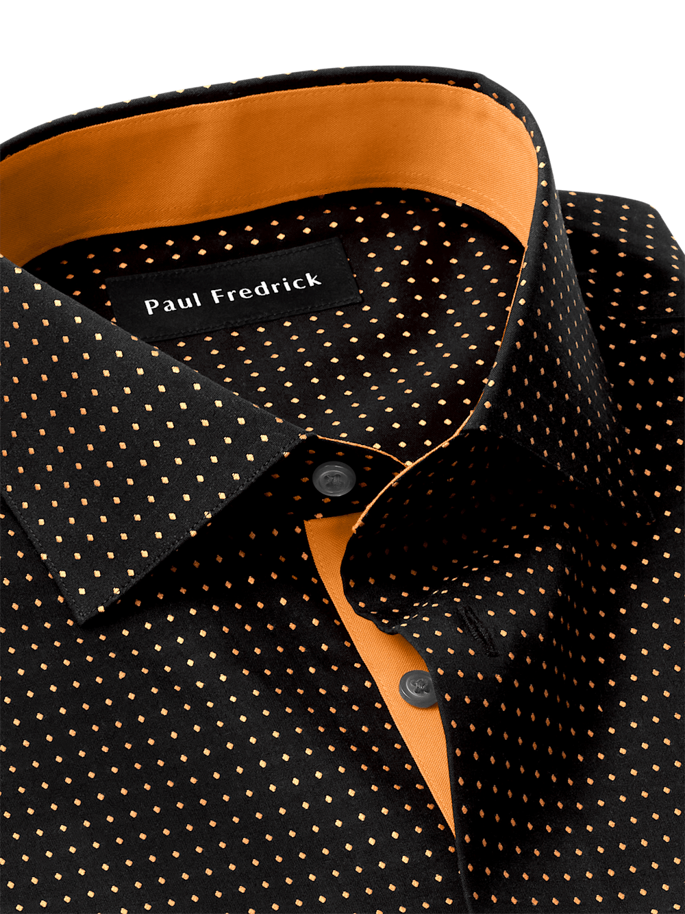 Alternate Image of Non-iron Cotton Dot Dress Shirt With Contrast Trim-6