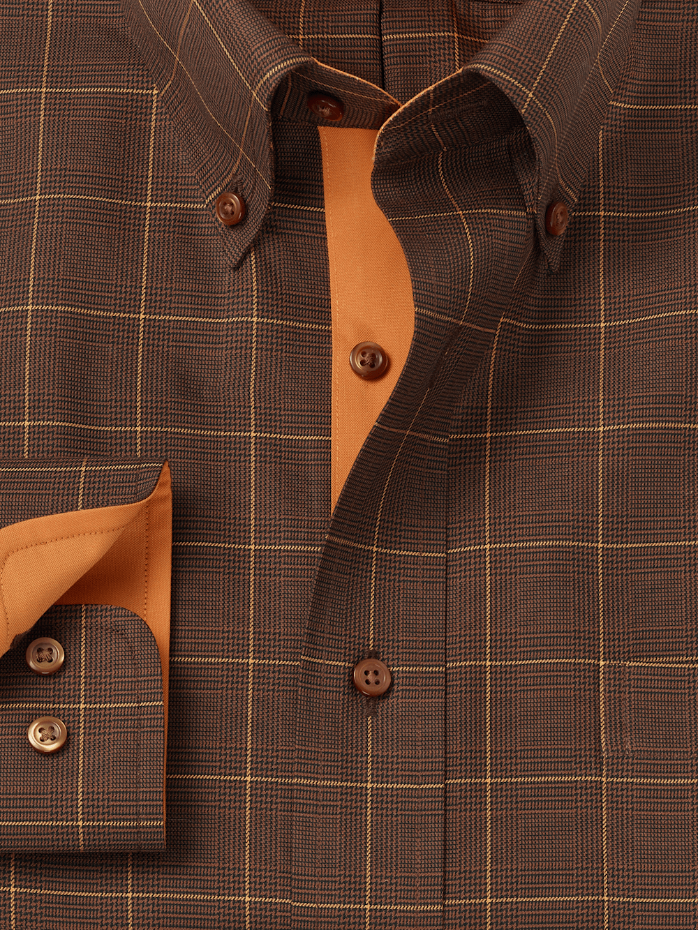 Alternate Image of Non-iron Cotton Windowpane Dress Shirt With Contrast Trim-5