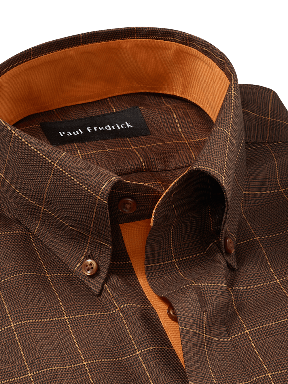 Alternate Image of Non-iron Cotton Windowpane Dress Shirt With Contrast Trim-6