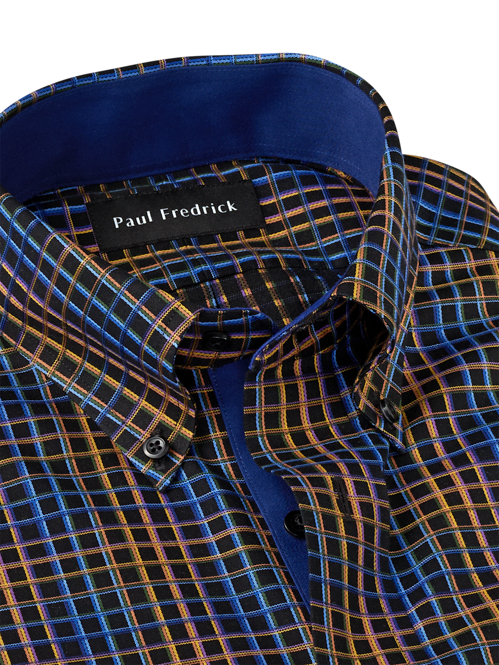 Alternate Image of Non-iron Cotton Check Dress Shirt With Contrast Trim-6