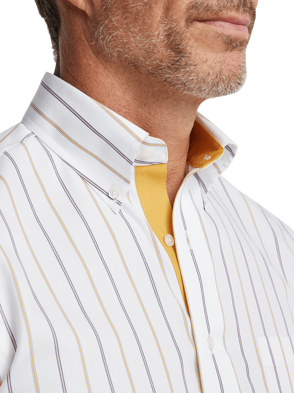 Alternate Image of Non-iron Cotton Stripe Dress Shirt With Contrast Trim-2