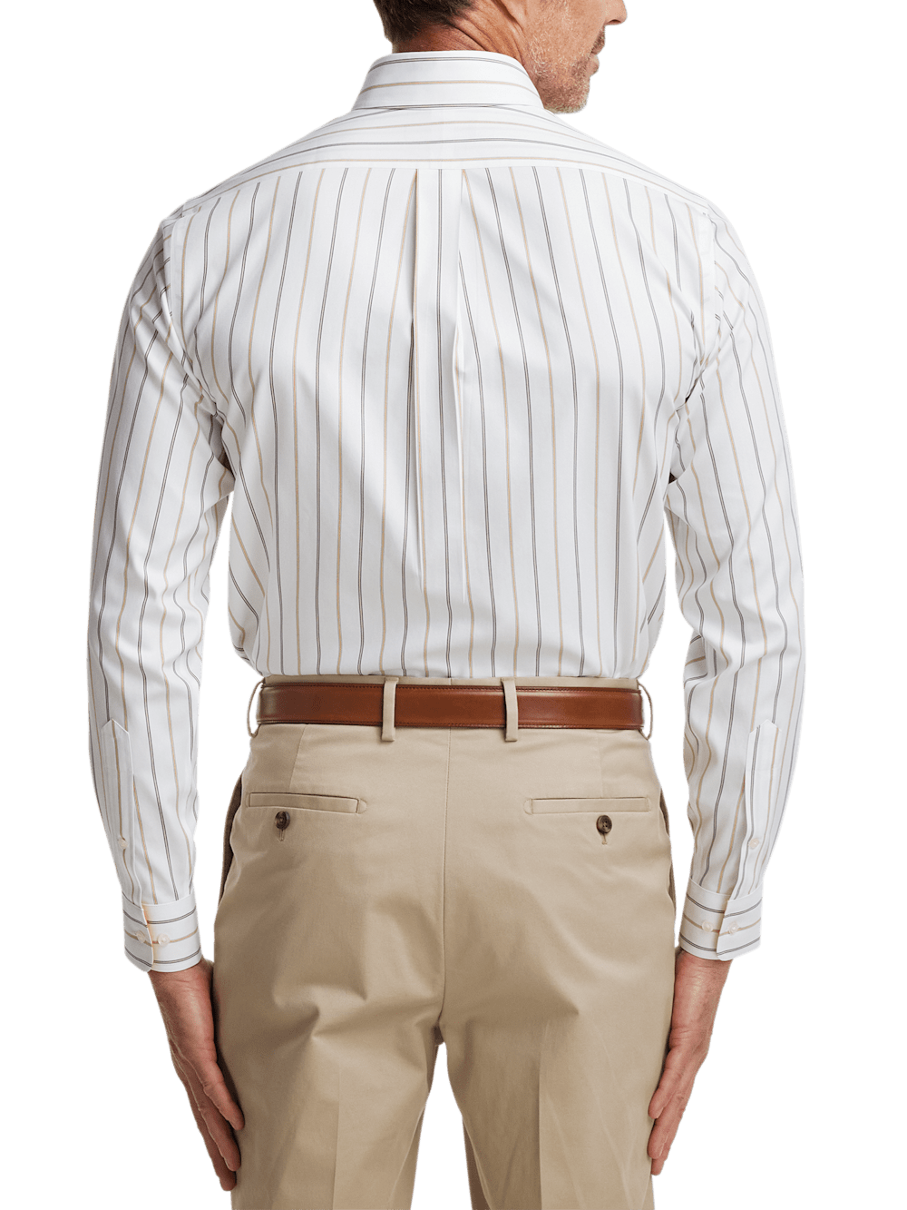 Alternate Image of Non-iron Cotton Stripe Dress Shirt With Contrast Trim-4