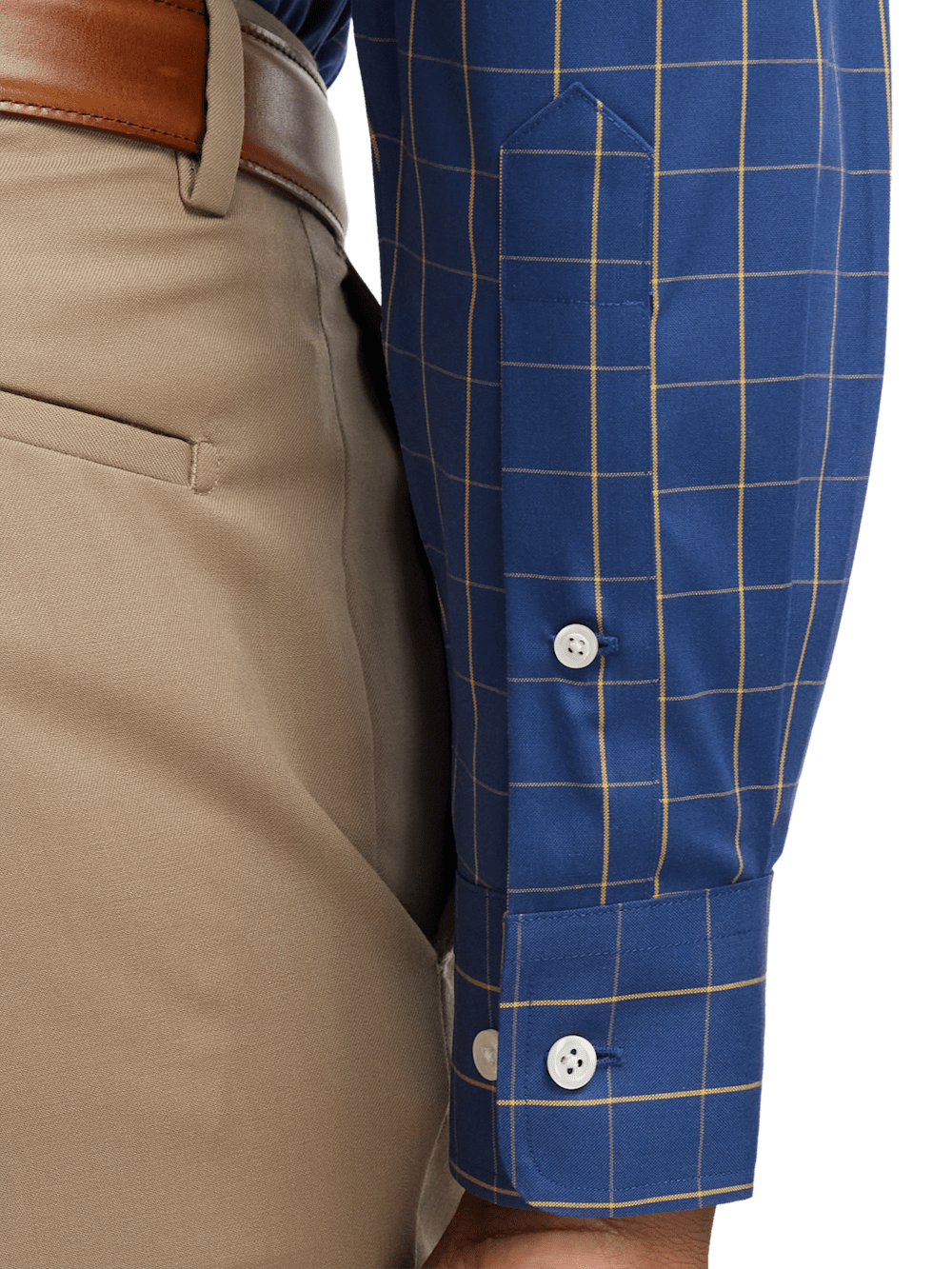 Alternate Image of Non-iron Cotton Check Dress Shirt With Contrast Trim-3