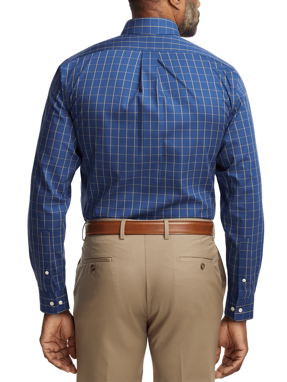 Alternate Image of Non-iron Cotton Check Dress Shirt With Contrast Trim-4