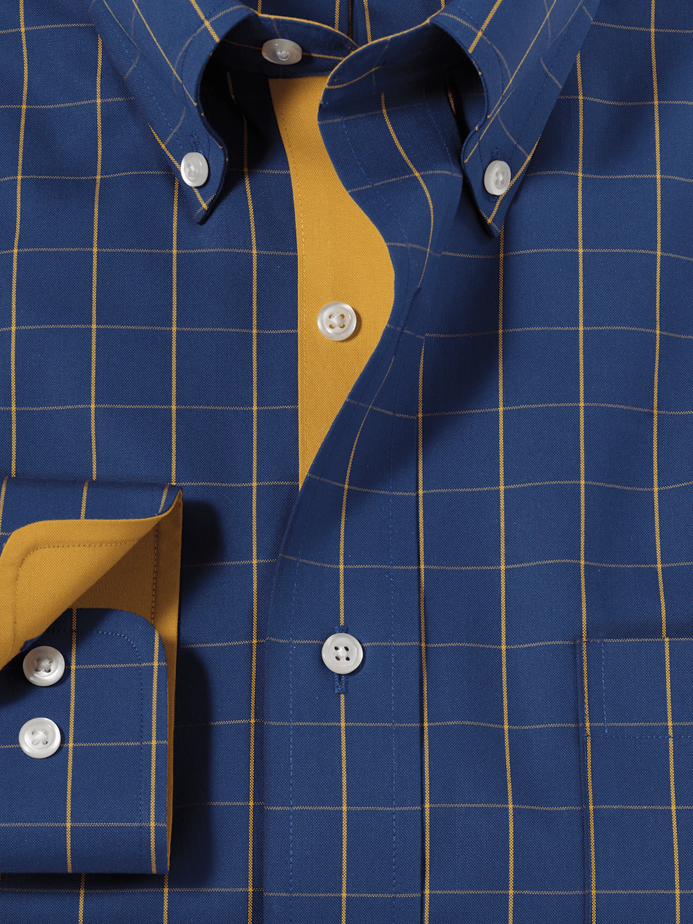 Alternate Image of Non-iron Cotton Check Dress Shirt With Contrast Trim-5