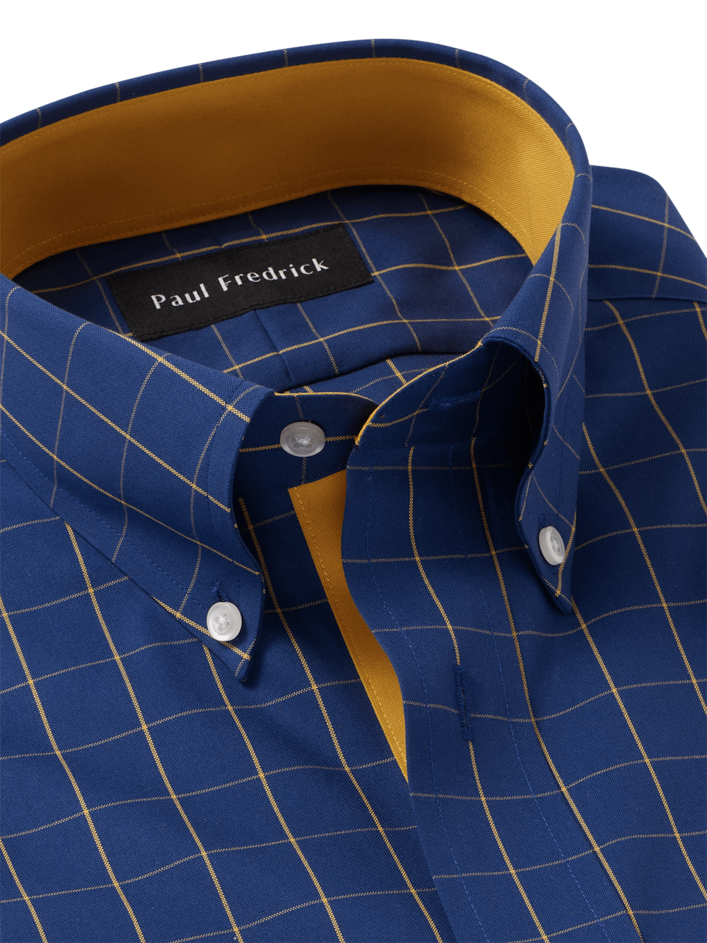 Alternate Image of Non-iron Cotton Check Dress Shirt With Contrast Trim-6