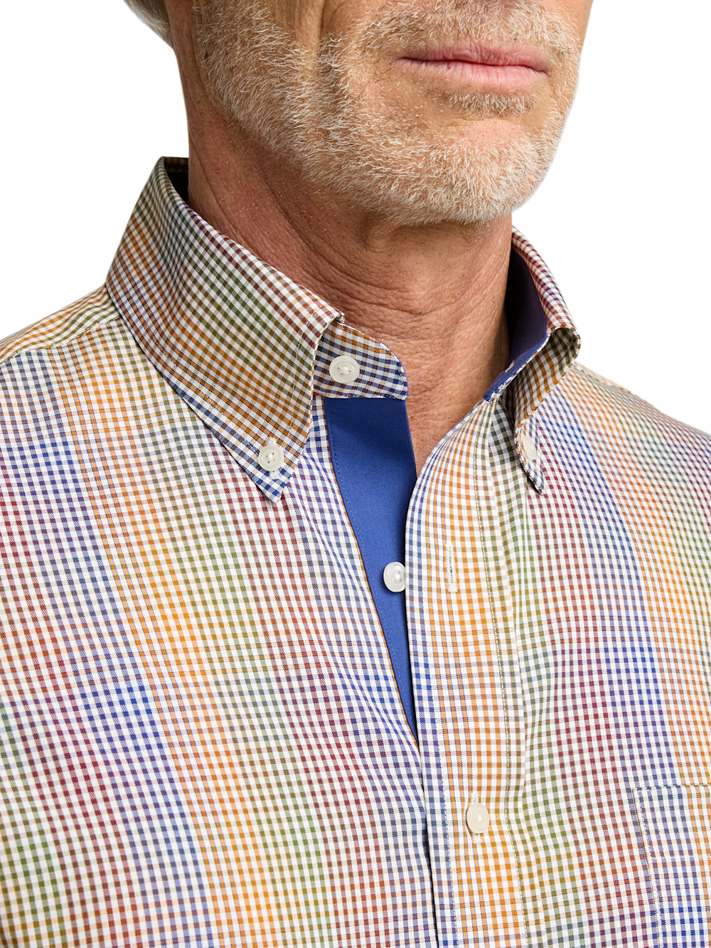 Alternate Image of Non-iron Cotton Gingham Dress Shirt With Contrast Trim-2