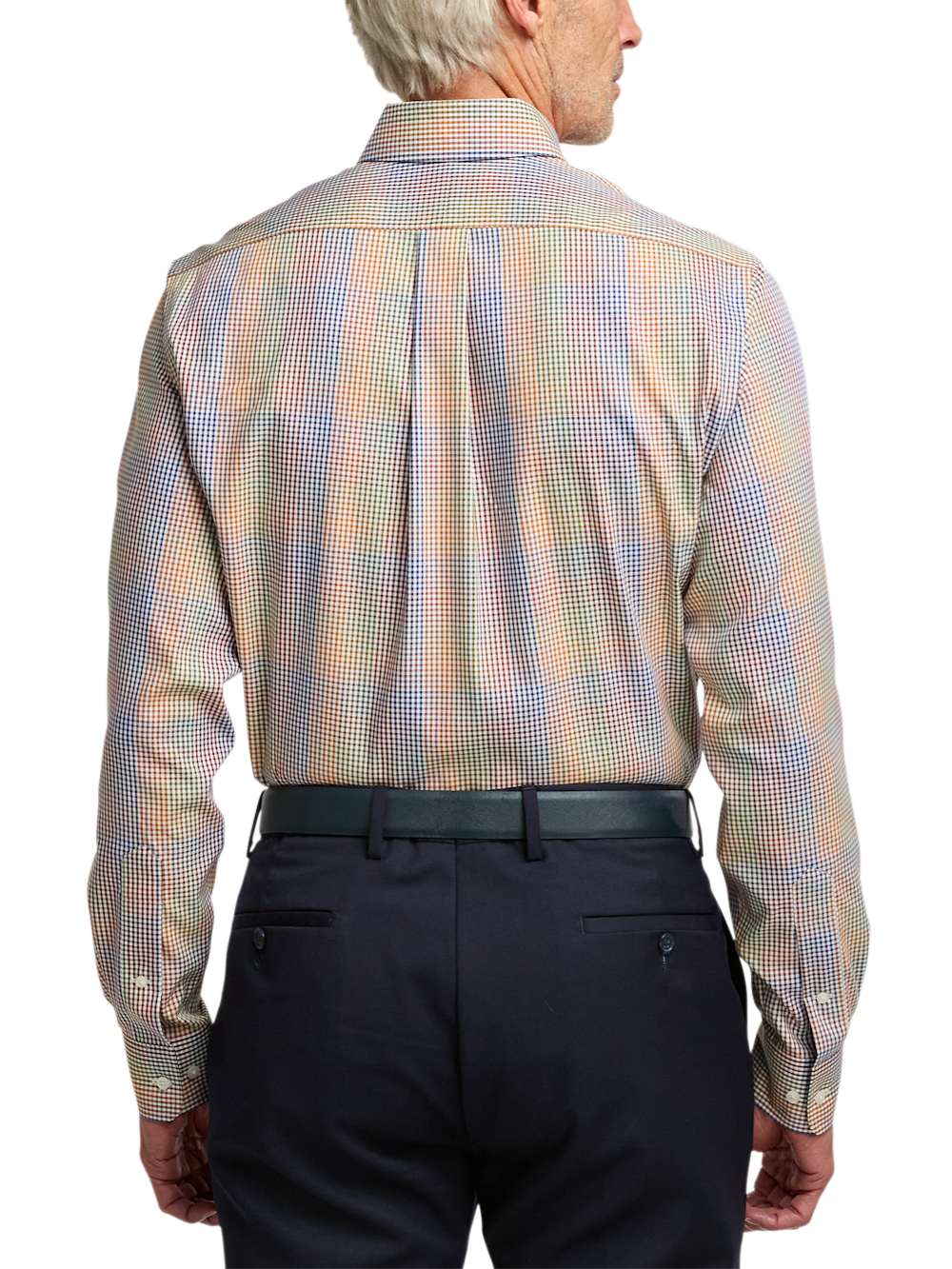 Alternate Image of Non-iron Cotton Gingham Dress Shirt With Contrast Trim-4