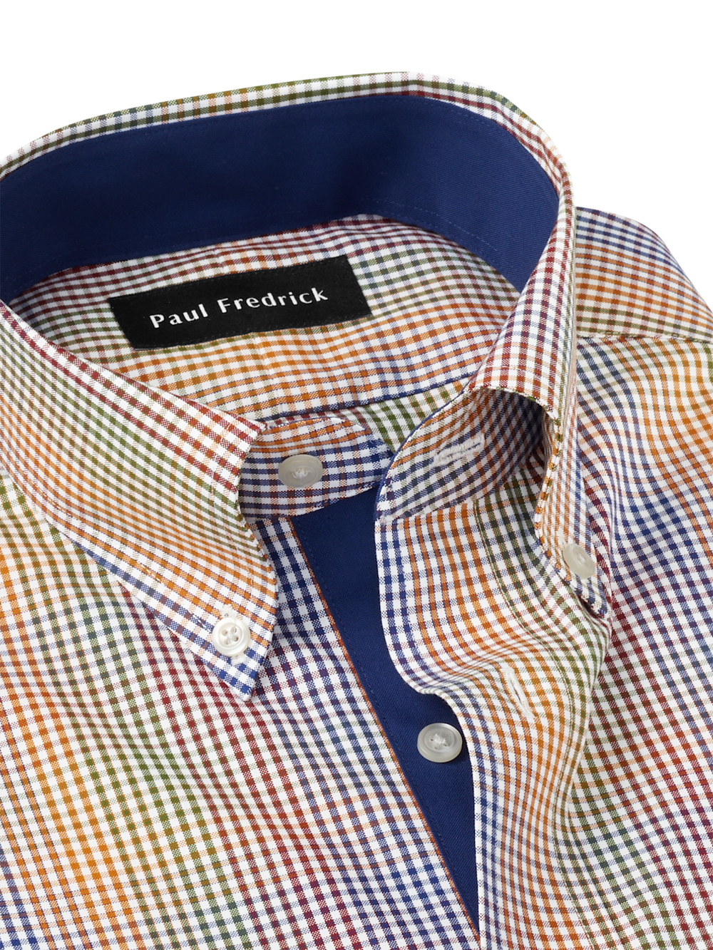 Alternate Image of Non-iron Cotton Gingham Dress Shirt With Contrast Trim-6