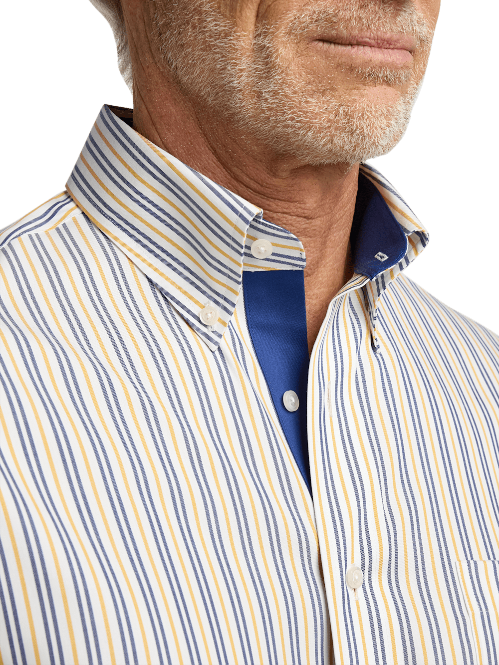 Alternate Image of Non-iron Cotton Stripe Dress Shirt With Contrast Trim-2