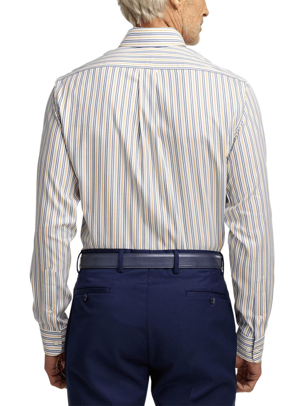 Alternate Image of Non-iron Cotton Stripe Dress Shirt With Contrast Trim-4