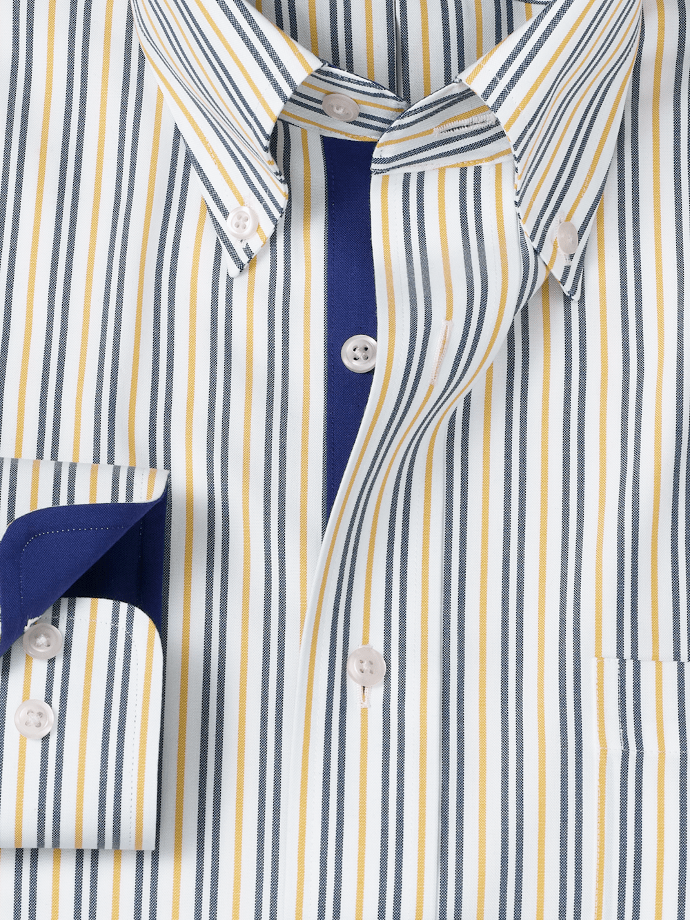 Alternate Image of Non-iron Cotton Stripe Dress Shirt With Contrast Trim-5