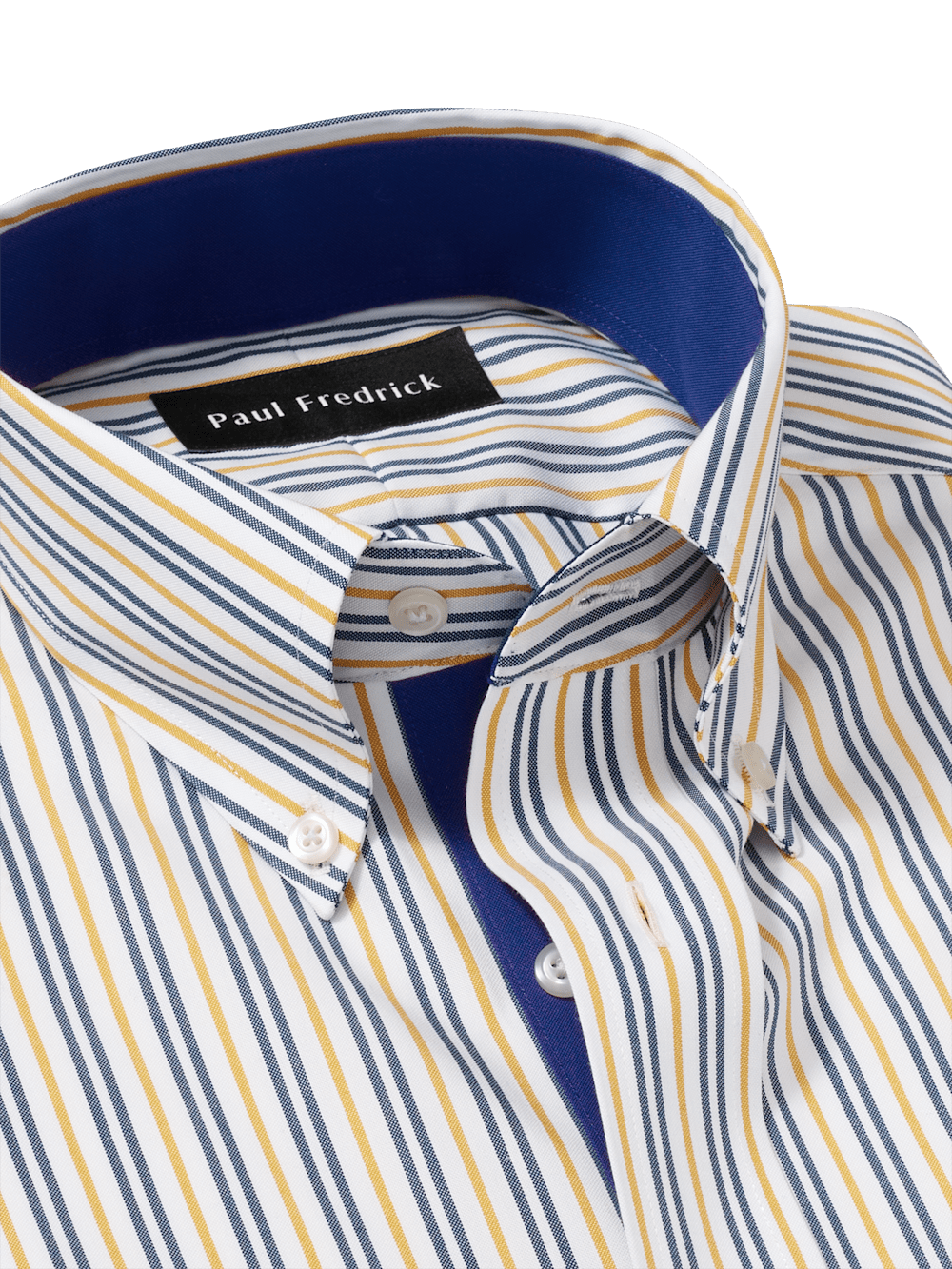 Alternate Image of Non-iron Cotton Stripe Dress Shirt With Contrast Trim-6