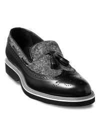 Mitchell Tassel Loafer - Black/grey