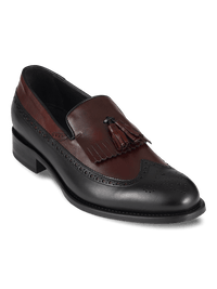 Maxwell Tassel Loafer - Black/burgundy