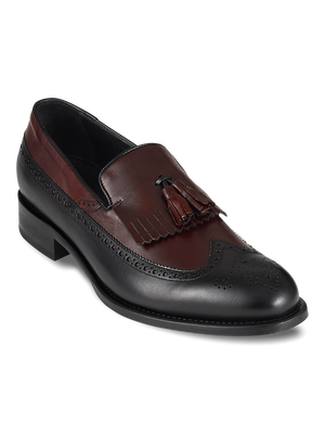 Maxwell Tassel Loafer - Black/burgundy