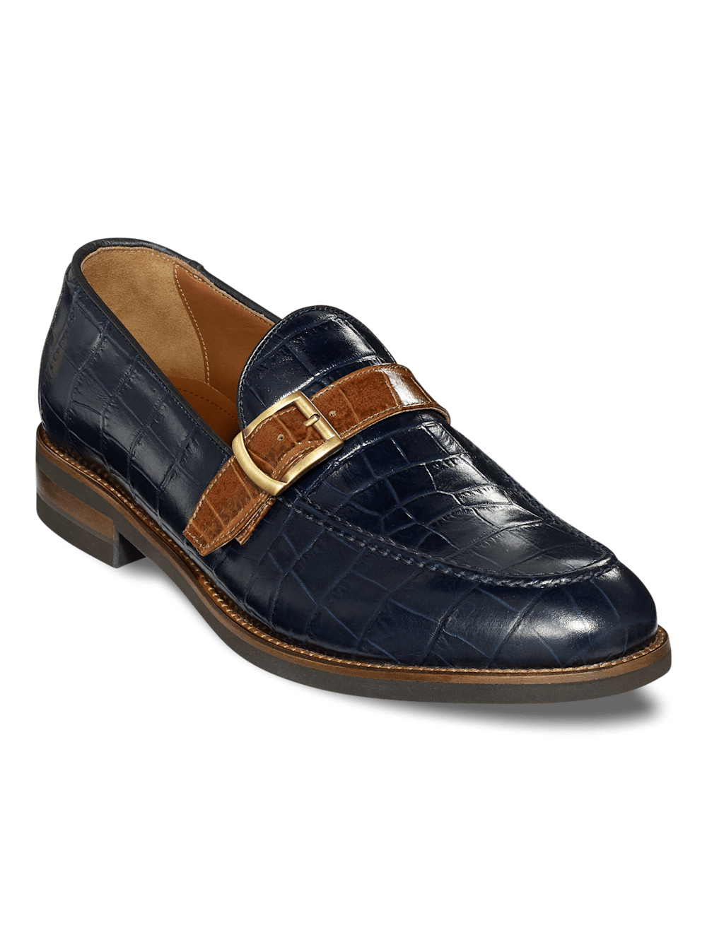 Product Image of Edward Monk Strap Loafer-Navy/Tan