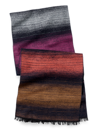 Bold Stripe Brushed Silk Scarf - Rust Multi