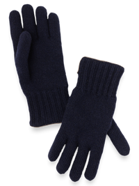 Cashmere Lined Knit Gloves - Blue