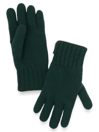 Cashmere Lined Knit Gloves - Green