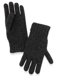 Cashmere Lined Knit Gloves - Charcoal