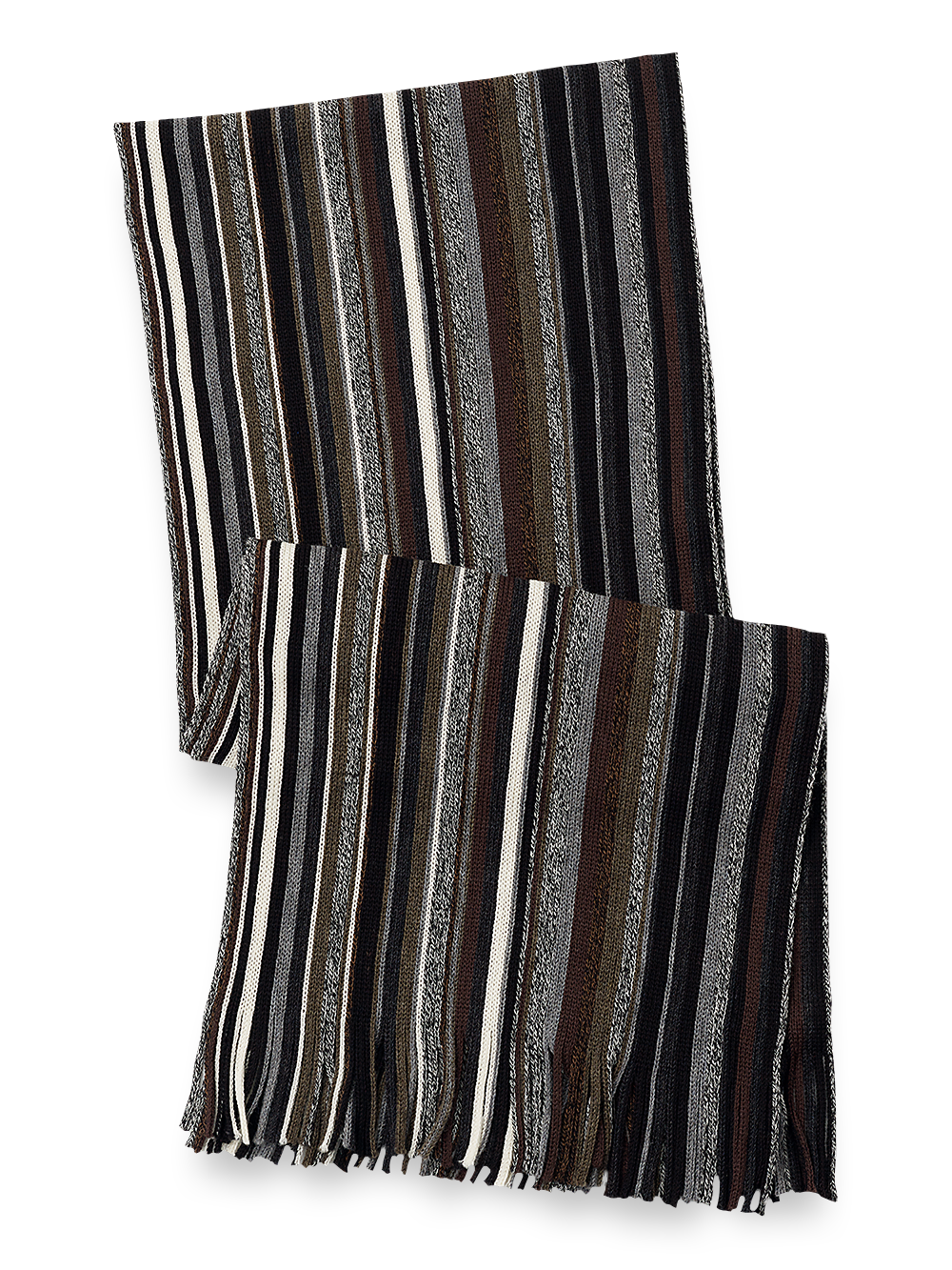 Product Image of Stripe Wool Scarf-Brown Multi