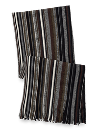 Stripe Wool Scarf - Brown Multi