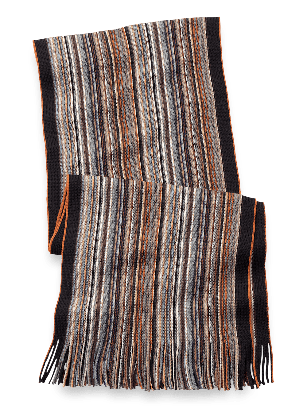 Product Image of Stripe Wool Scarf-Brown Multi