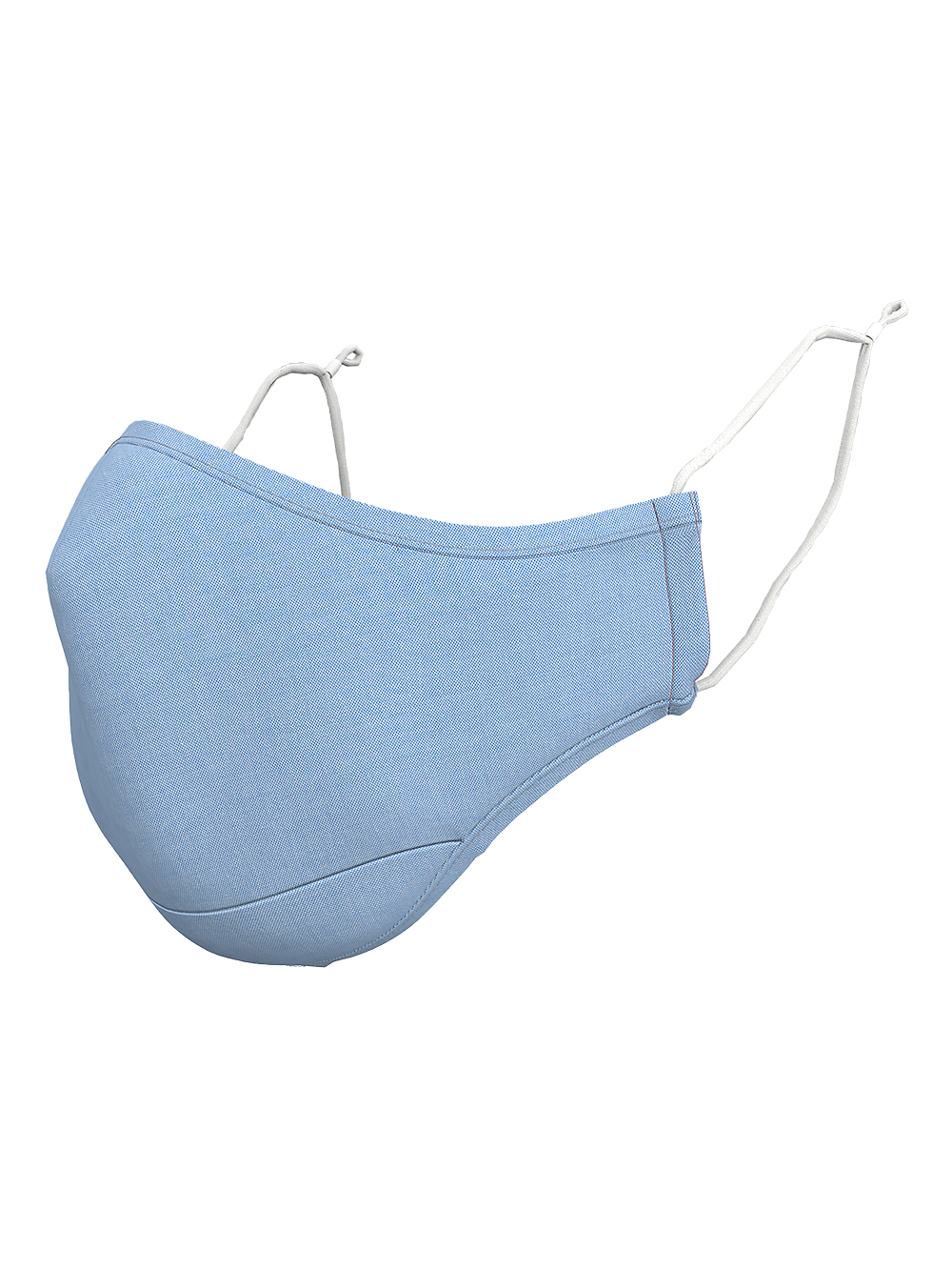 Alternate Image of Cotton Twill Sky Blue Face Mask-2