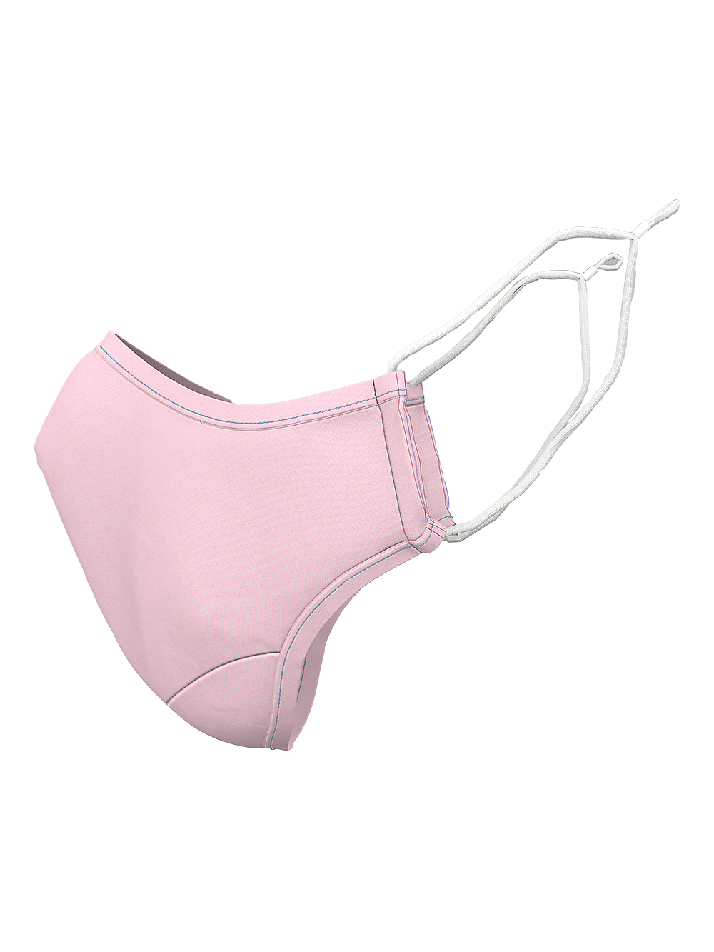 Alternate Image of Cotton Twill Pink Face Mask-1