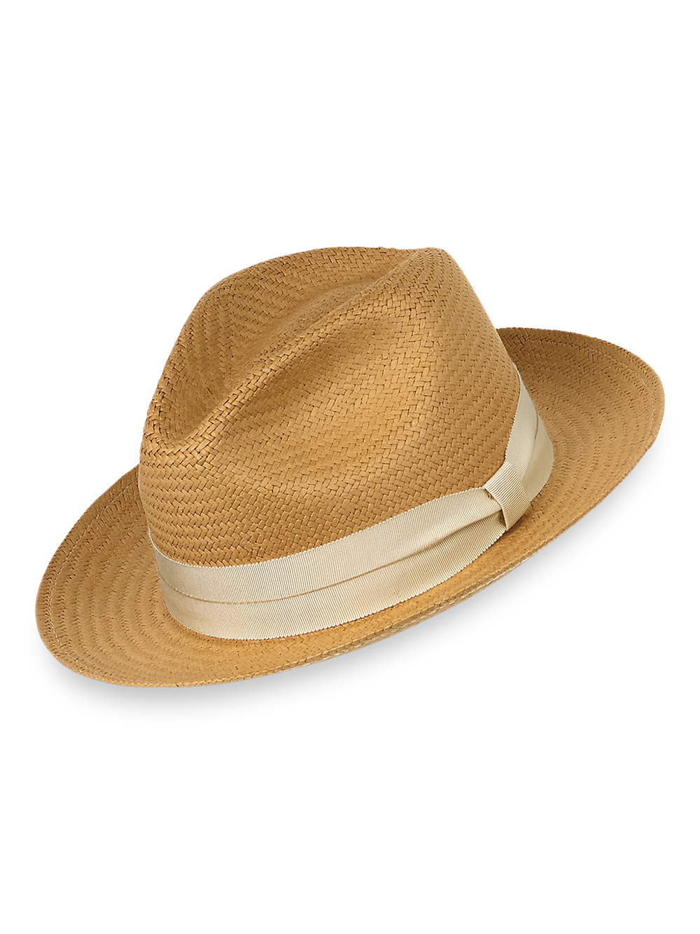 Product Image of Straw Fedora With Ribbon Band-Bronze