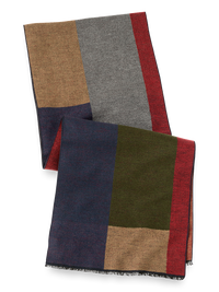 Color Block Brushed Silk Scarf - Multi