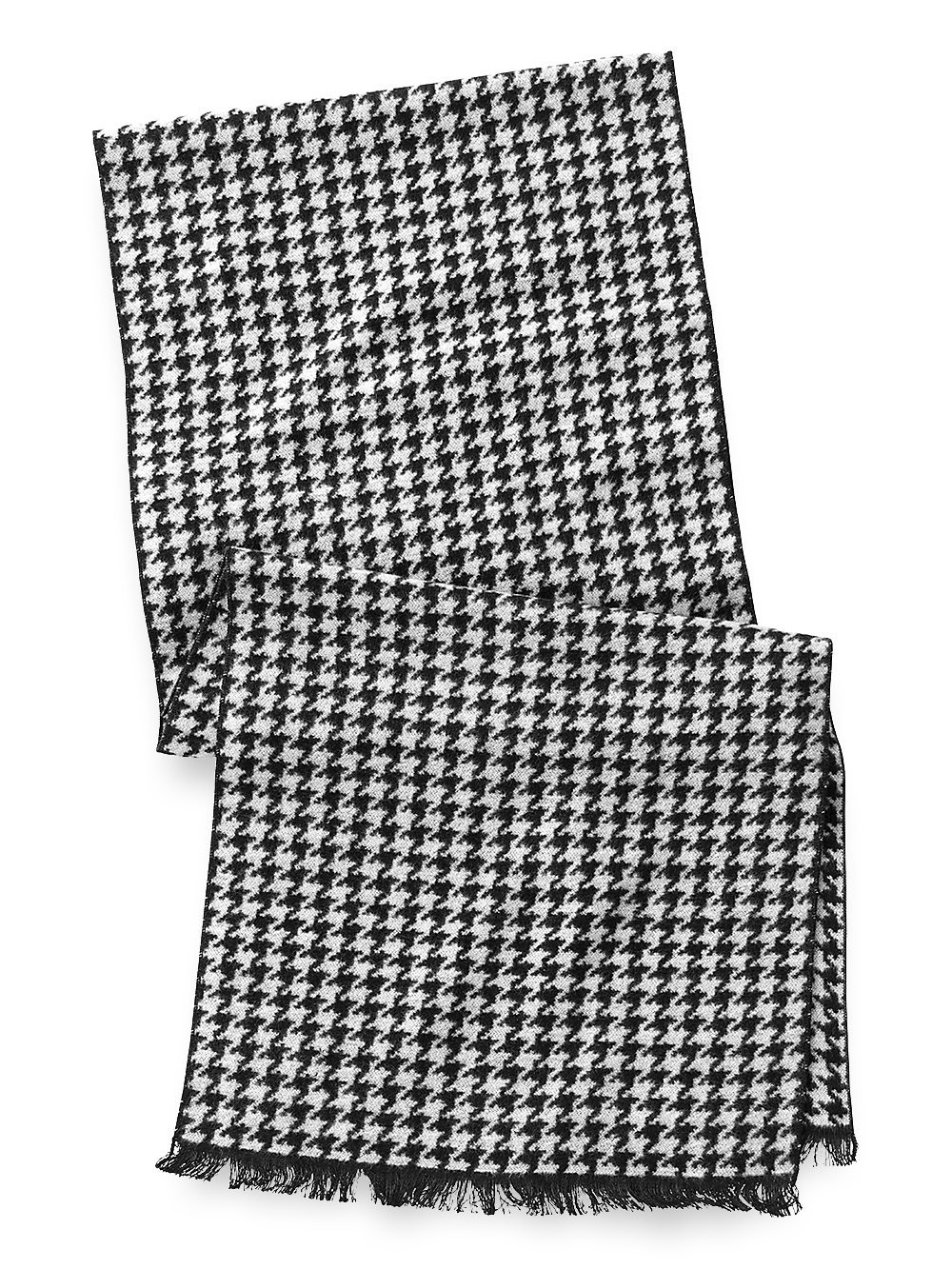 Product Image of Houndstooth Brushed Silk Scarf-Black/White